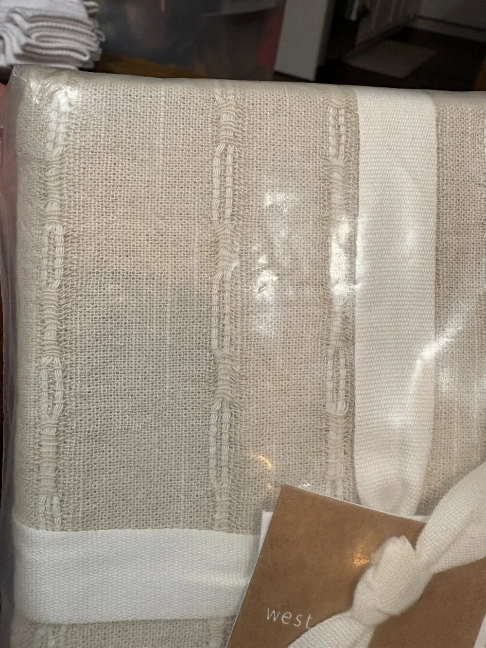 West Elm Reese Linen Cotton Pillow Sham in Sand Standard NEW NIP